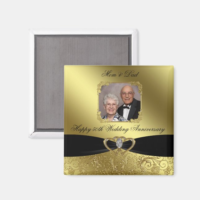 Golden Wedding Annivesary Photo Magnet (Front/Back)
