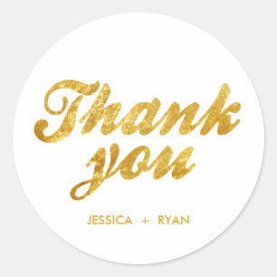 Golden wedding classic round sticker