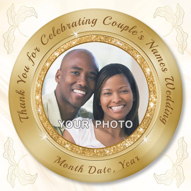 Golden Wedding Favours. Magnet Wedding Favours Che (Wedding favors for guests in bulk. Gold wedding favors. Photo wedding favors. Gold wedding party.)