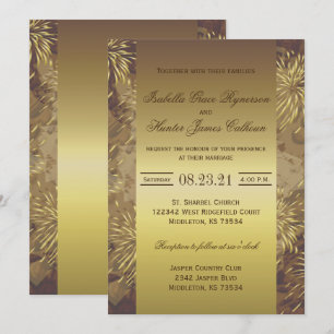 Golden Wedding Fireworks Invitation
