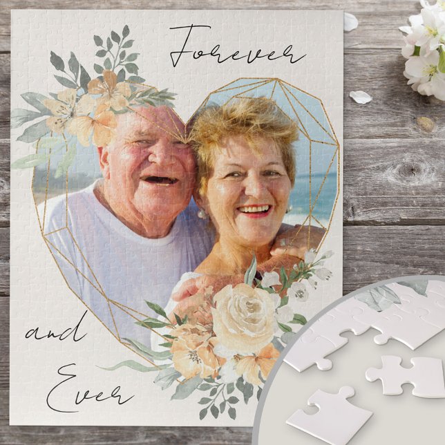 Golden Wedding Heart Forever and Ever Photo Jigsaw Puzzle (Creator Uploaded)