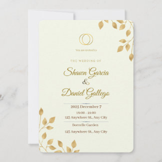 golden wedding invitastion tamplet invitation