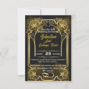 Golden Wedding Invitation