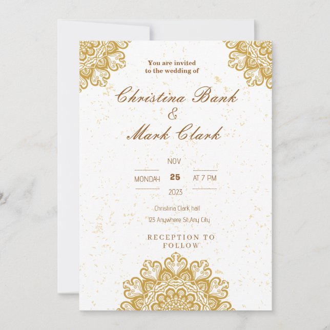 Golden wedding invitation (Front)