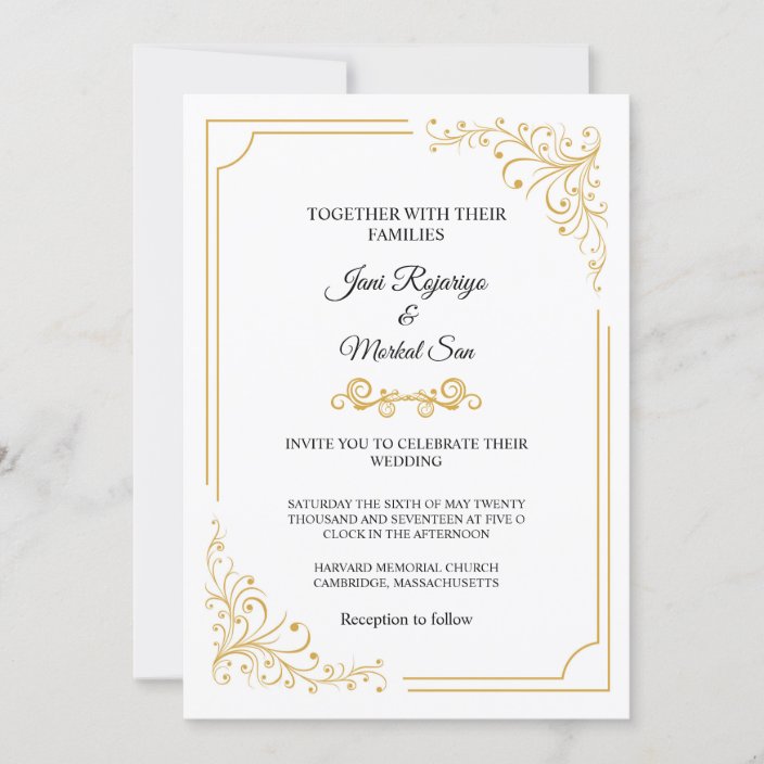 Golden Wedding Invitation | Zazzle.co.uk