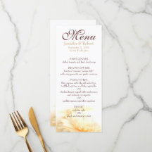 Golden Wedding Menu Card