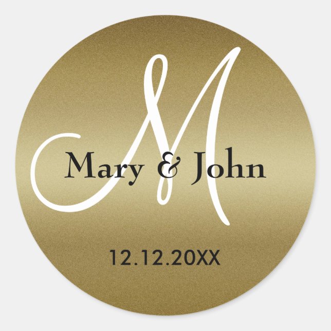 Golden Wedding Monogram Seals (Front)