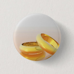 Golden Wedding Rings 3 Cm Round Badge