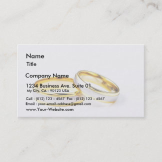 Golden Wedding Rings On White Background Business Card