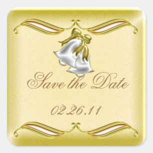 Golden Wedding Square Sticker