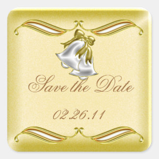 Golden Wedding Square Sticker