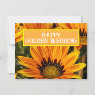 GOLDEN WEDDING SUNFLOWER COUPLE FLOWER INVITATION