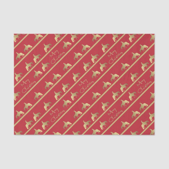 Golden Western Pleasure Horse Red Christmas Tissue Paper (Front)
