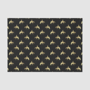 Golden Western Pleasure Horses on Black Tissue Paper