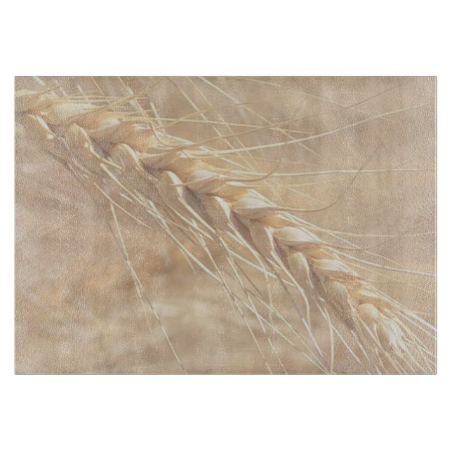 Golden Wheat Glass Cutting Board (Front)