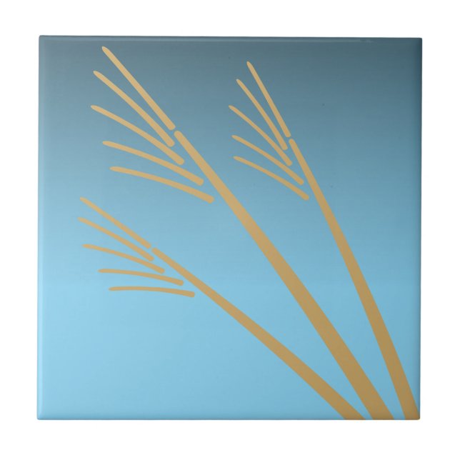 Golden Wheat Harvest Dawn Frieze Pattern Tile (Front)