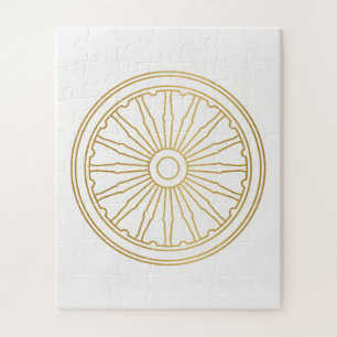 Golden Wheel Ancient Wisdom Puzzle Art
