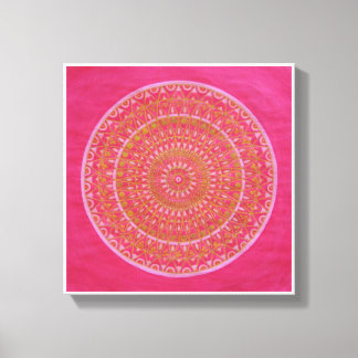 Golden wheel Mandala Canvas Print