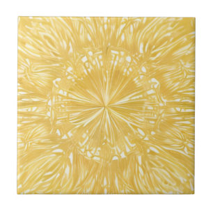 Golden wheel star geometric design tile
