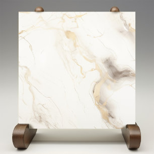 Golden Whisper Cream Marble Illusion Tile