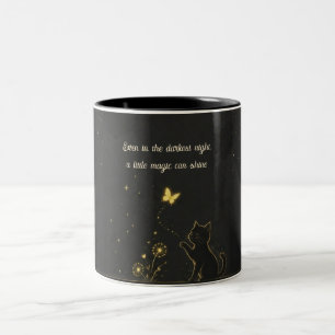 Golden Whispers of Wonder Two-Tone Coffee Mug
