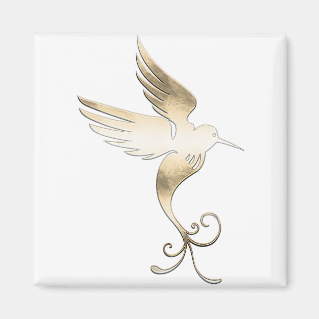 Golden White Bird Magnet (Front)