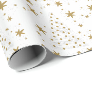 Golden White Elegant Simple Christmas Wrapping Paper