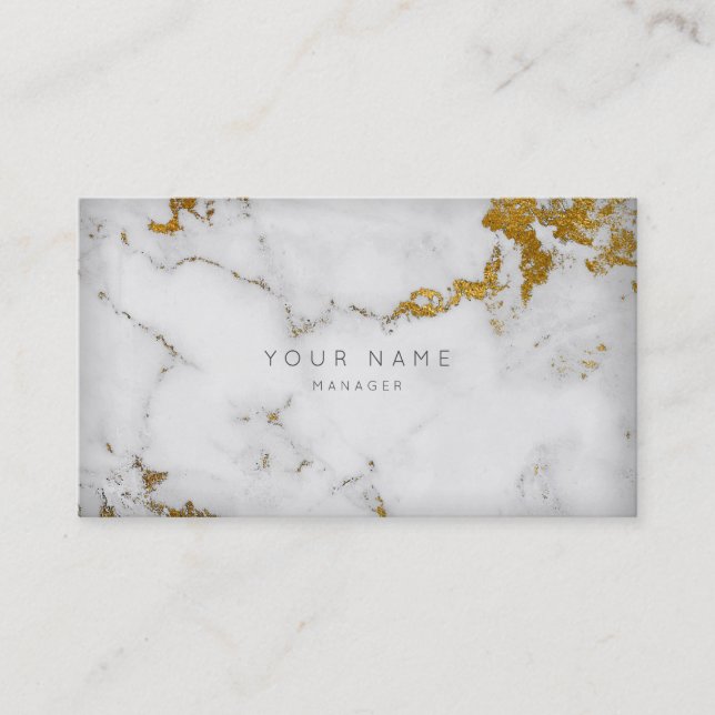 Golden White Gray Marble Vip Appointment Card (Front)