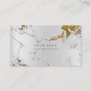 Golden White Gray Marble Vip Business Card