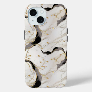 Golden White Marble iPhone 15 Case