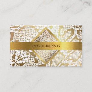 Golden White Python Skin Vip Business Card