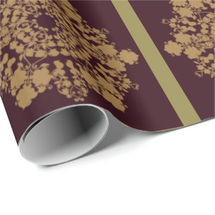 Golden Wine Flower Wrapping Paper