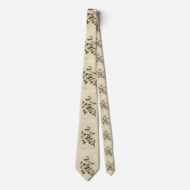 Golden-winged & Cape May Warblers, Audubon's Birds Tie (Front)