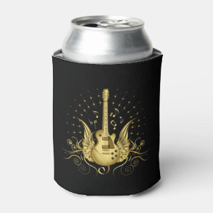 Golden Winged Guitar Can Cooler