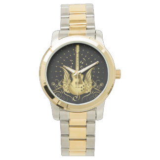 Golden Winged Guitar Watch