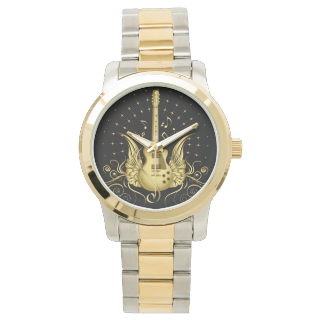 Golden Winged Guitar Watch (Front)