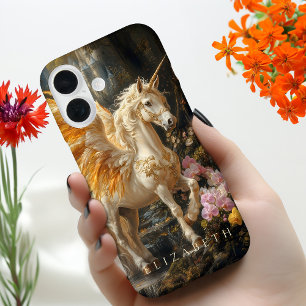 Golden Winged Pegasus Unicorn Greek Mythology Art  iPhone 16 Case
