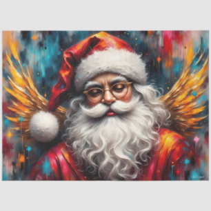 Golden Winged Saint Nick Vintage Christmas  Tissue Paper