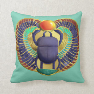 Golden Winged Scarab Cushion