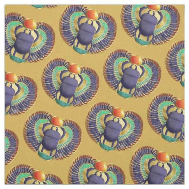 Golden Winged Scarab Fabric (Swatch)