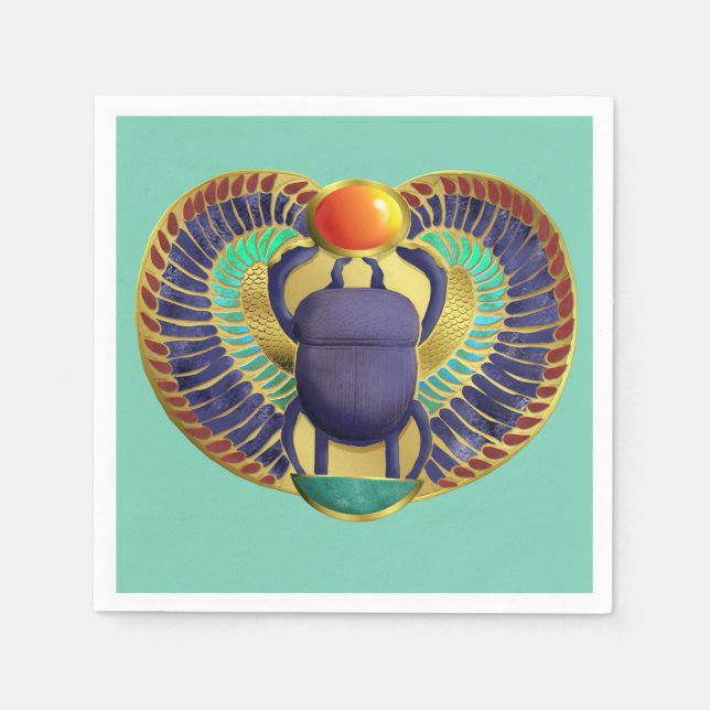 Golden Winged Scarab Napkin (Front)