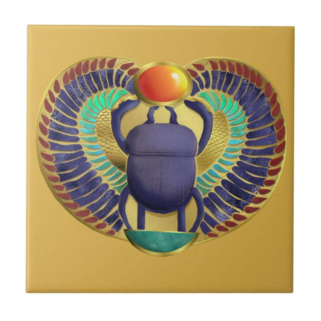 Golden Winged Scarab Tile (Front)