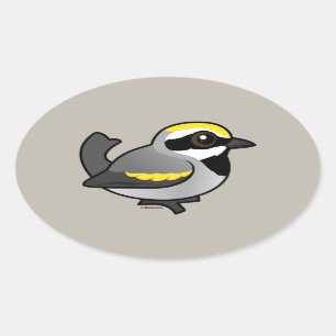 Golden-winged Warbler Oval Sticker