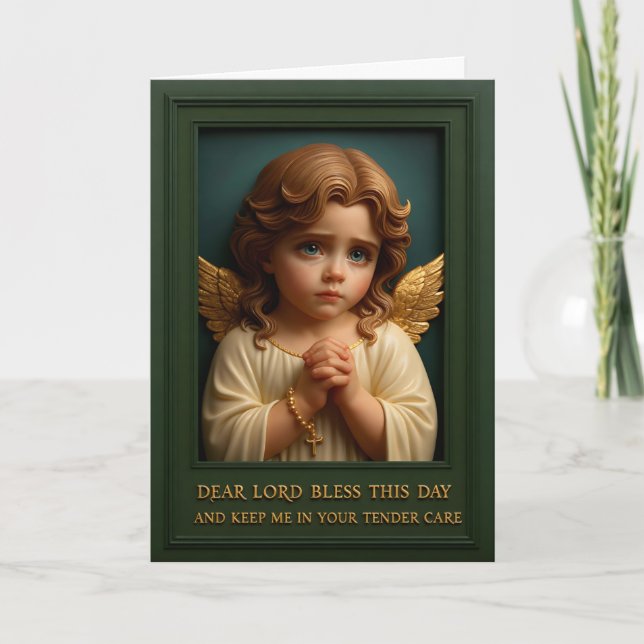 “Golden Wings of Morning Prayer” Card (Front)