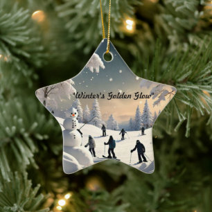 "Golden Winter Glow" Ceramic Tree Decoration