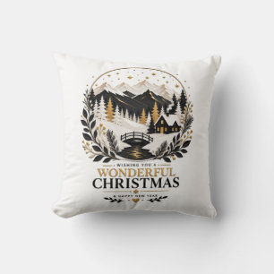 Golden Winter Silhouette 1 Cushion