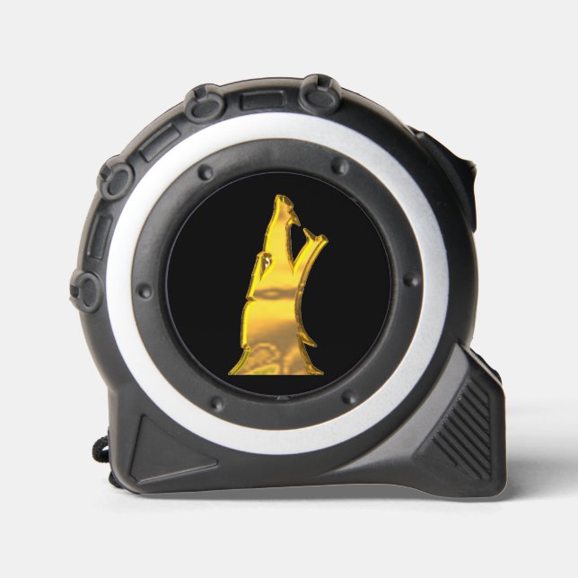 Golden Wolf Head black tape measure 1 (Front)