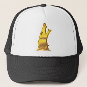 Golden Wolf Head trucker hat