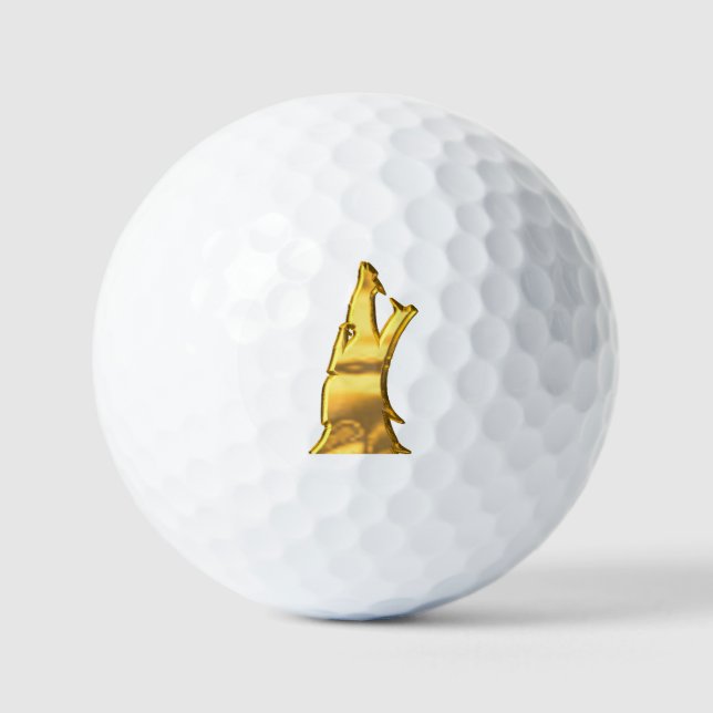 Golden Wolf Head value golf balls 12 pk (Front)