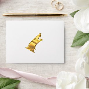Golden Wolf Head white small envelopes centre